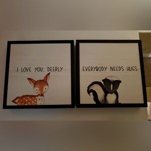 Charming Animal Wall Art Set - Deer and Skunk